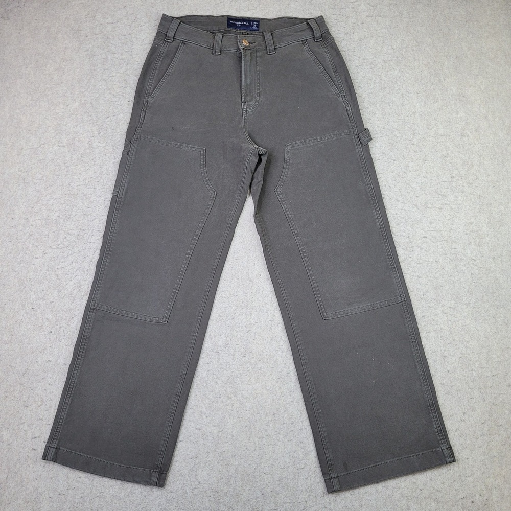 Abercrombie & Fitch Pants Mens Size 28x28 Moss Baggy Double Knee Canvas Workwear